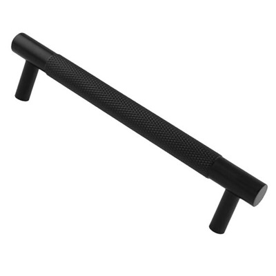 Alexander & Wilks Brunel Knurled T-Bar Cupboard Pull Handle (96mm - 448mm c/c), Black - AW810-BL MATT BLACK - 160mm c/c