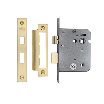 Heritage Brass 2.5 Inch Or 3 Inch Bathroom Locks (Bolt Through), Satin Brass - YKABL-SB 76MM (3 INCH) SATIN BRASS