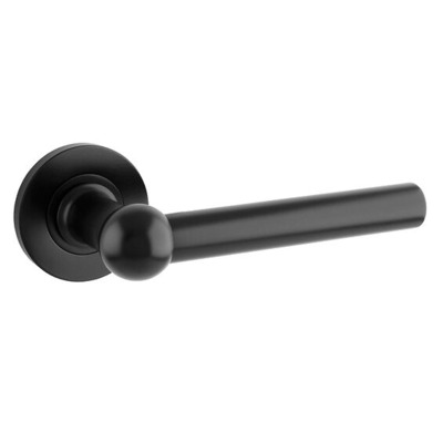 Alexander & Wilks Siskin Door Handles On Round Rose, Black - AW250-BL BLACK