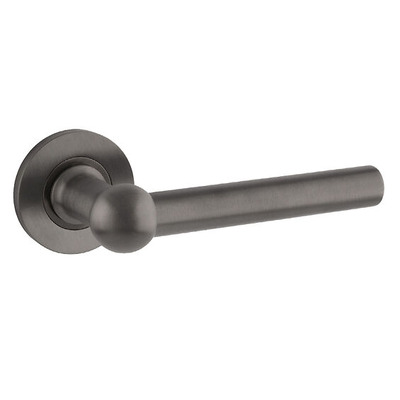 Alexander & Wilks Siskin Door Handles On Round Rose, Dark Bronze PVD - AW250-DBZPVD DARK BRONZE PVD