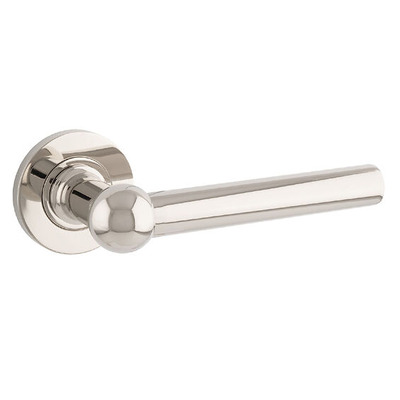 Alexander & Wilks Siskin Door Handles On Round Rose, Polished Nickel PVD - AW250-PNPVD POLISHED NICKEL PVD