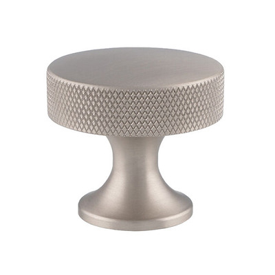 Alexander & Wilks Berlin Knurled Plain Cupboard Knob (38mm), Satin Nickel - AW841-38-SN SATIN NICKEL - 38mm