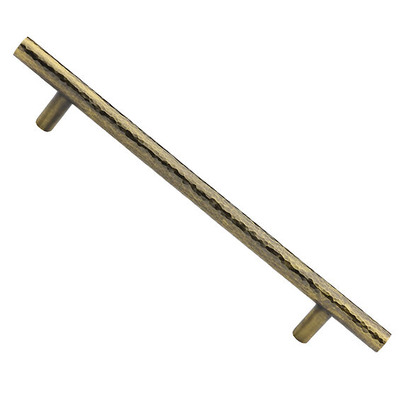 Heritage Brass T Bar Hammered Design Cabinet Pull Handle (101mm, 128mm, 160mm OR 203mm c/c), Antique Brass - HAM0361 101-AT ANTIQUE BRASS - 101mm c/c