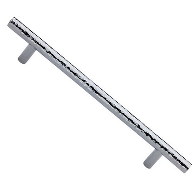 Heritage Brass T Bar Hammered Design Cabinet Pull Handle (101mm, 128mm, 160mm OR 203mm c/c), Polished Chrome - HAM0361 101-PC POLISHED CHROME - 128mm c/c
