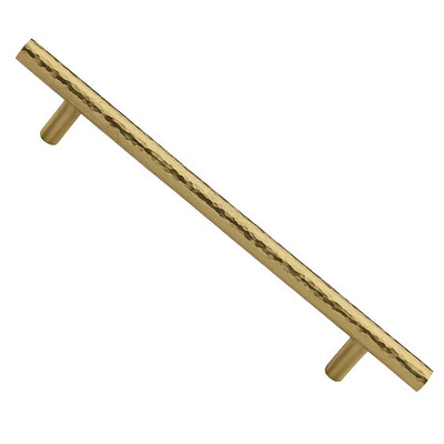Heritage Brass T Bar Hammered Design Cabinet Pull Handle (101mm, 128mm, 160mm OR 203mm c/c), Satin Brass - HAM0361 101-SB SATIN BRASS - 160mm c/c