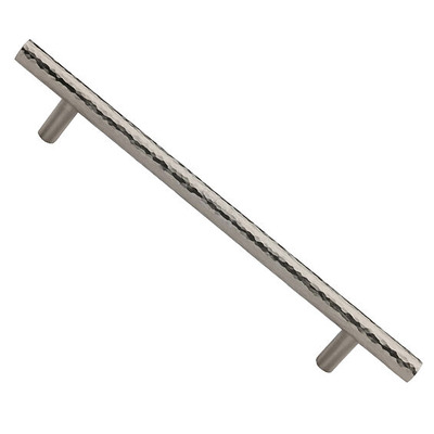 Heritage Brass T Bar Hammered Design Cabinet Pull Handle (101mm, 128mm, 160mm OR 203mm c/c), Satin Nickel - HAM0361 101-SN SATIN NICKEL - 128mm c/c