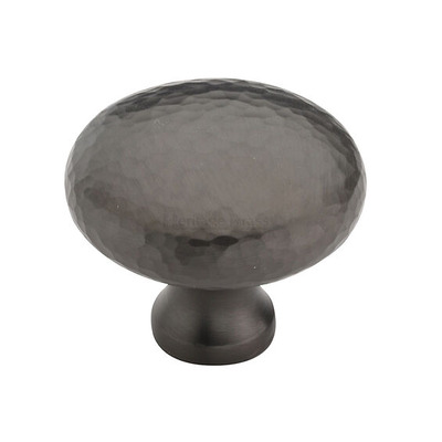 Heritage Brass Victorian Round Hammered Design Cabinet Knob (32mm OR 38mm), Matt Bronze - HAM113 32-MB MATT BRONZE - 38mm