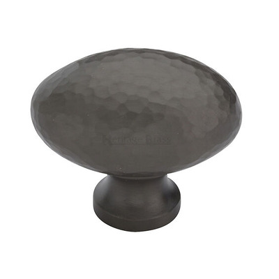 Heritage Brass Victorian Oval Hammered Design Cabinet Knob (32mm OR 38mm), Matt Bronze - HAM114 32-MB MATT BRONZE - 32mm