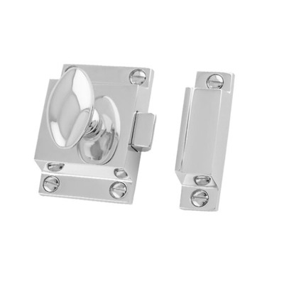 Alexander & Wilks Cupboard Latch With Oval Turn, Polished Chrome - AW730PC POLISHED CHROME