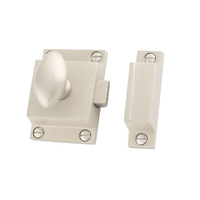 Alexander & Wilks Cupboard Latch With Oval Turn, Satin Nickel - AW730SN SATIN NICKEL