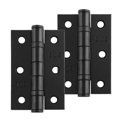 Eurospec 3 Inch Ball Bearing Hinges, Matt Black - HIN1322MB (sold in pairs) 3 INCH - MATT BLACK