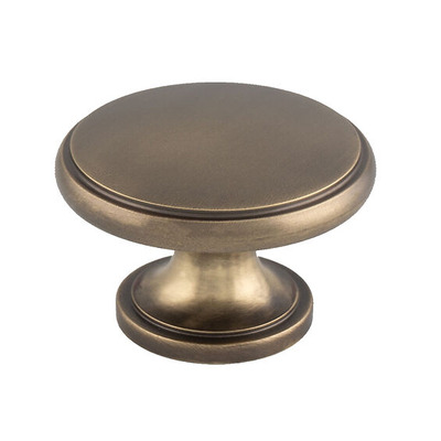 Alexander & Wilks Cambridge Round Cupboard Knob, Antique Brass - AW849-38-AB ANTIQUE BRASS