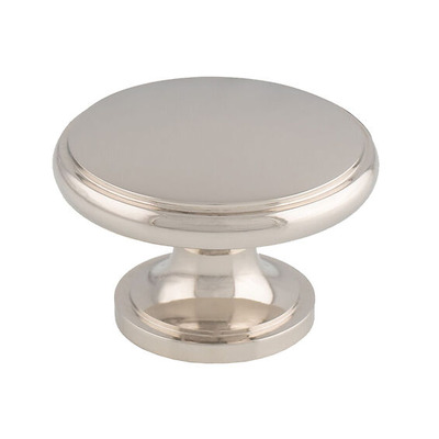 Alexander & Wilks Cambridge Round Cupboard Knob, Polished Nickel - AW849-38-PN POLISHED NICKEL