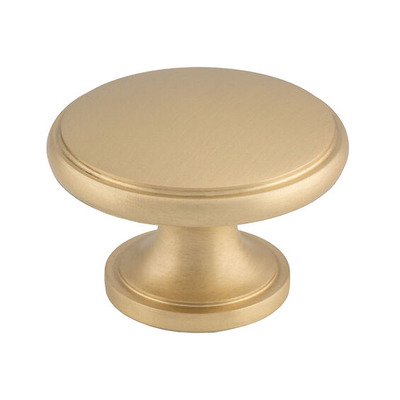 Alexander & Wilks Cambridge Round Cupboard Knob, Satin Brass - AW849-38-SB SATIN BRASS