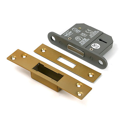 From The Anvil 5 Lever BS Dead Lock (Keyed Alike Or Keyed To Differ), Satin Brass - 51407 64mm (2.5 INCH) - SATIN BRASS - KEYED ALIKE