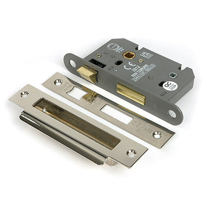 From The Anvil Heavy Duty Bathroom Mortice Lock, Polished Nickel Finish - 51783 64mm (2.5 INCH) - POLISHED NICKEL