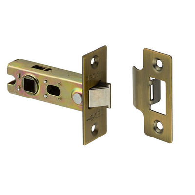 Frelan Hardware Standard  2.5 Inch OR 3 Inch Tubular Latches (Bolt Through), Antique Brass - JL120AB 76mm (3 INCH) - ANTIQUE BRASS