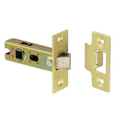 Frelan Hardware Standard  2.5 Inch OR 3 Inch Tubular Latches (Bolt Through), Satin Brass - JL120SB 76mm (3 INCH) - SATIN BRASS