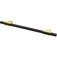 Kotata - Rectangular T-Bar Kitchen Door Handle - Matt Black - Polished Gold
