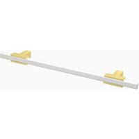 Kotata - Rectangular T-Bar Kitchen Door Handle - White - Polished Gold