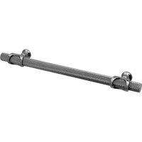Amelia - Knurled T-Bar Kitchen Cupboard Handle -  Polished Nickel Black
