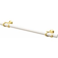 Amelia - Knurled T-Bar Kitchen Cupboard Handle -  White - Matt Gold