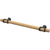 Amelia - Knurled T-Bar Kitchen Cupboard Handle -  Matt Gold - Matt Black