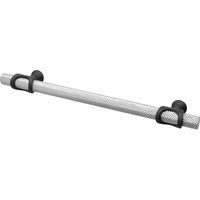 Amelia - Knurled T-Bar Kitchen Cupboard Handle -  Polished Chrome - Matt Black