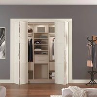 W-Slide BiFold Wardrobe Sliding Door Kit - 4 Door - 1500mm Track