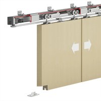 DS-Slide Double Synchro Sliding Door Kit - 6000mm Track - One Way Soft Close