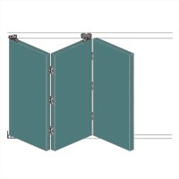 F-Slide Folding Sliding Door Kit - 3 + 0 Door - 1800mm Track