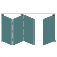 F-Slide Folding Sliding Door Kit - 3 + 1 Door - 2400mm Track